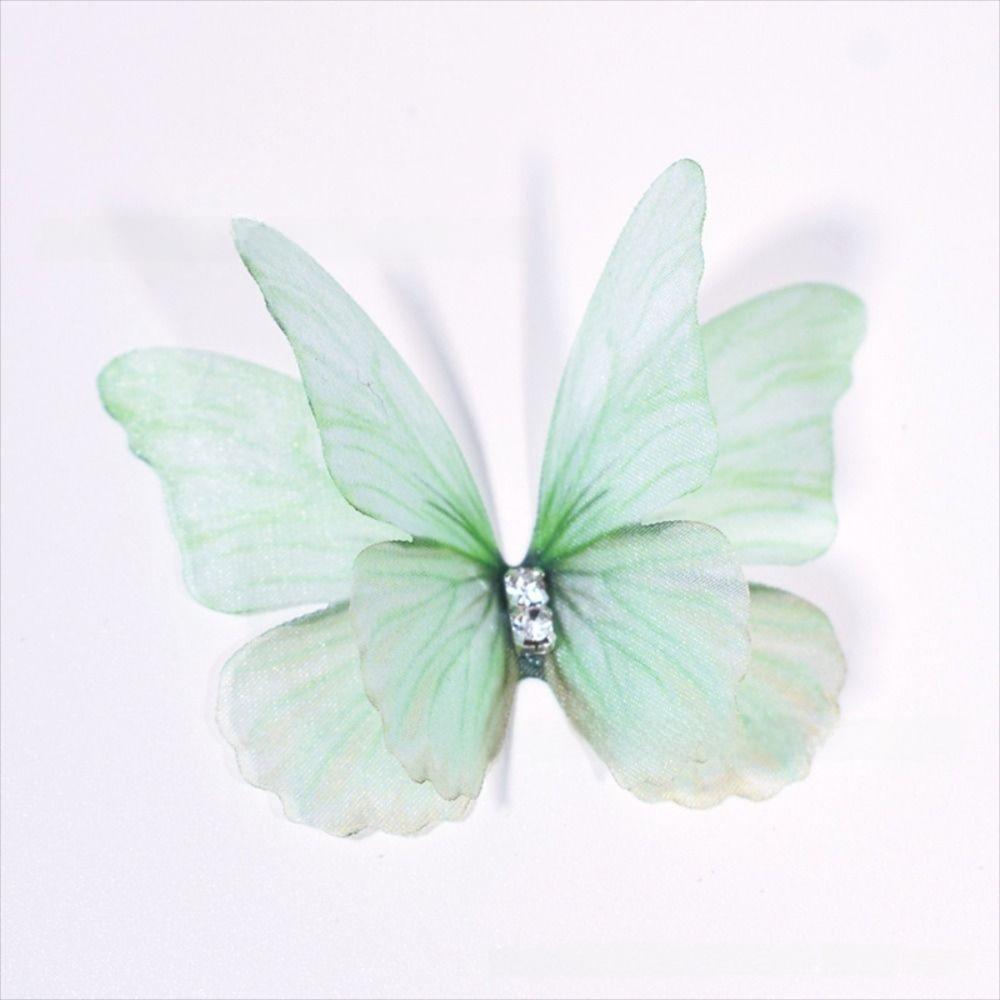 

50Pcs 3D Organza Fabric Butterfly Appliques Double-layer Translucent Chiffon Butterfly Embroidered Patches Colorful