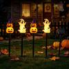 Decorative Solar Powered Lamps 4Pcs/Set Halloween Ghost Stake Light, 4-in-1 Pumpkin with LED Automatic Dusk to Dawn Lights Lights, Waterproof Lamp