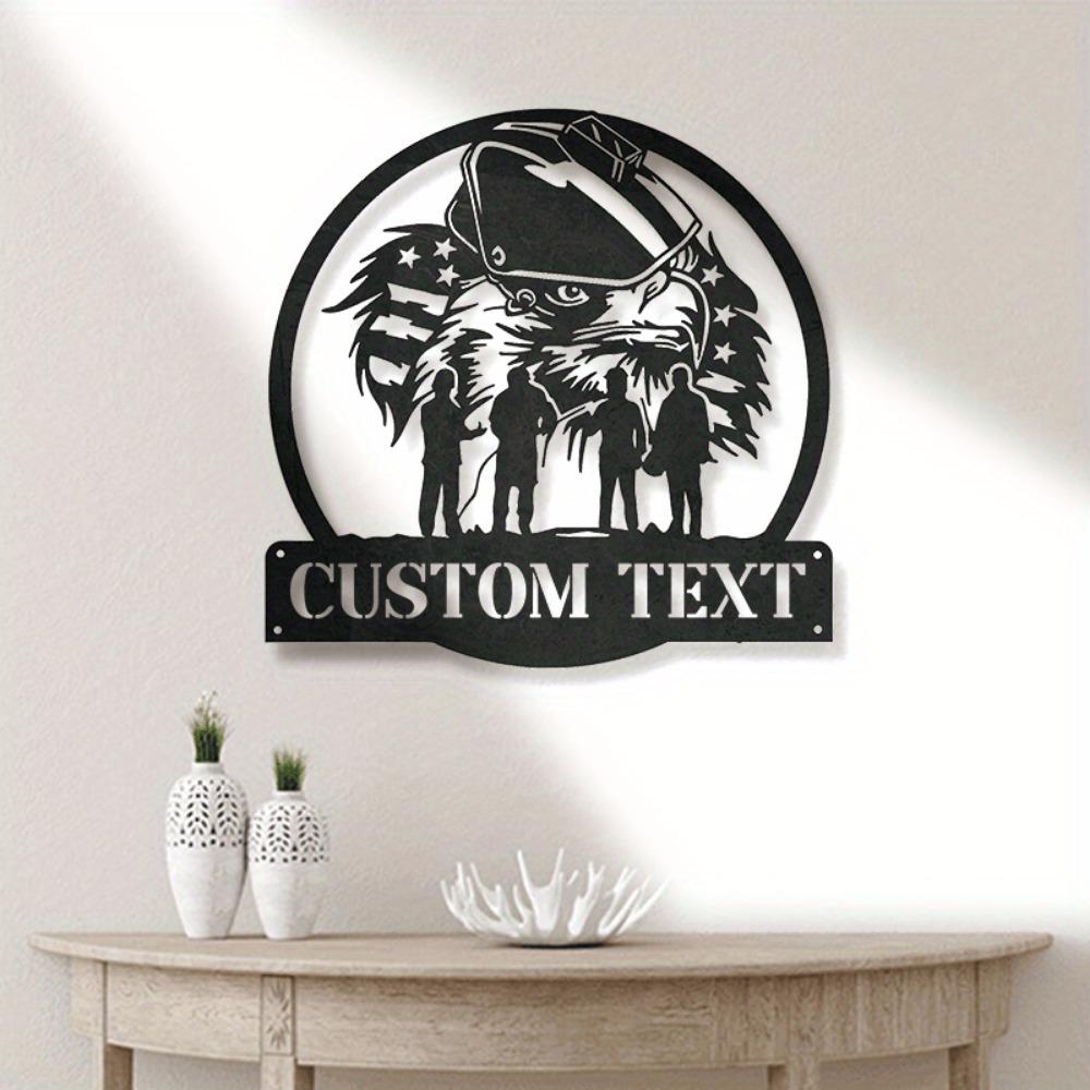 Unique Custom American Eagle Welder Squad Metal Wall Decor Ironworker Emblem Easy Hang Home Office