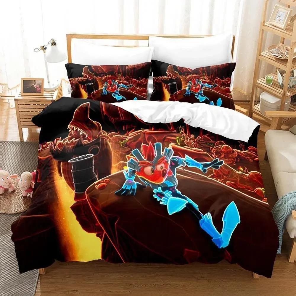 Crash Bandicoot Bed Cover Collection Single Size Single Size Full Queen Size King Size Size Bed Collection Adult Kid Bedroom Duvetcover Sets 3D