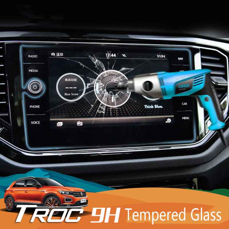 For Volkswagen T-ROC T ROC 2018- 8 inch Car GPS Navigation Tempered Glass Screen Portective Film Auto Interior