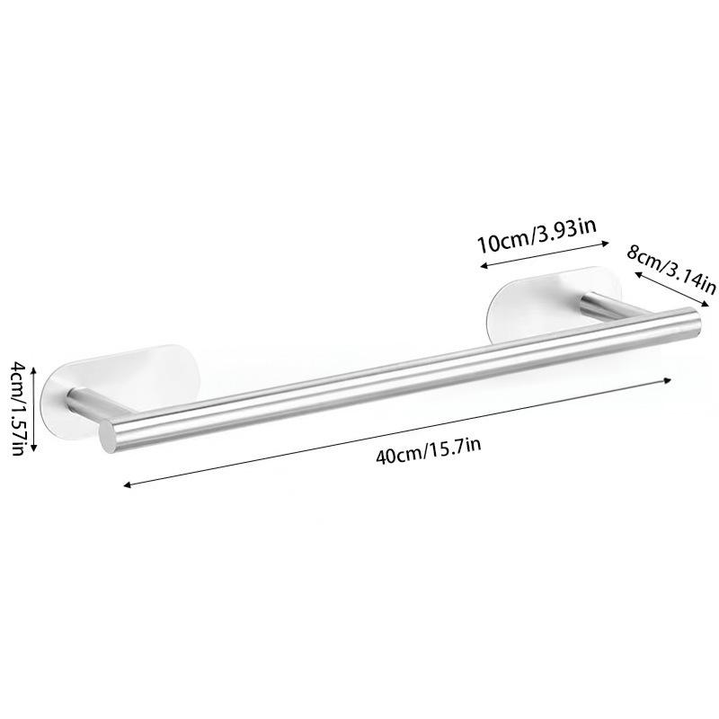 

Self-Adhesive Stainless Steel Hand Towel Holder – Punch-Free No Drill Towel Bar and Shower Rack for Bathroom Wall Mount
