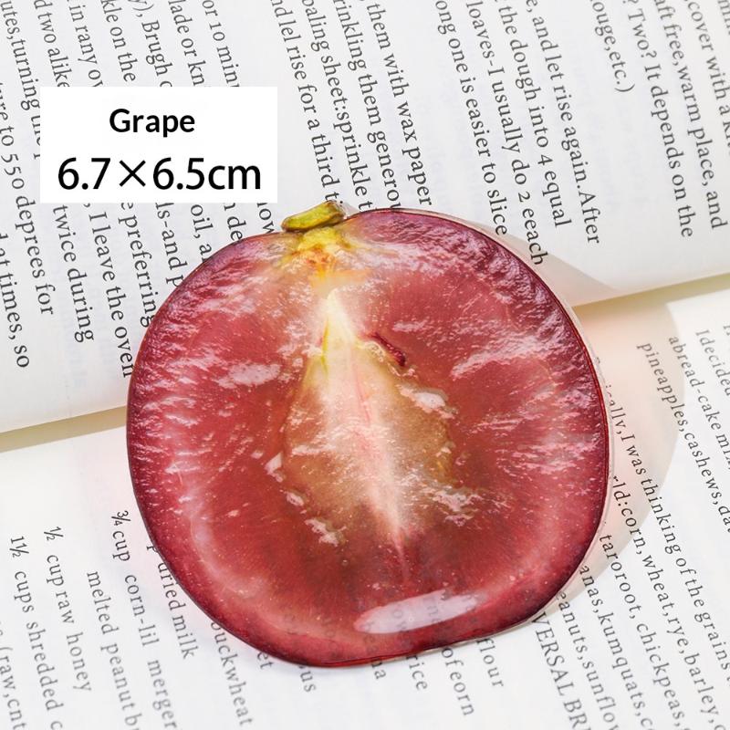 Cute Strawberry Bookmarks Creative Fruit Slice Acrylic Transparent Page Markers Ins Style Fruits Reading Mark Reading Accessory