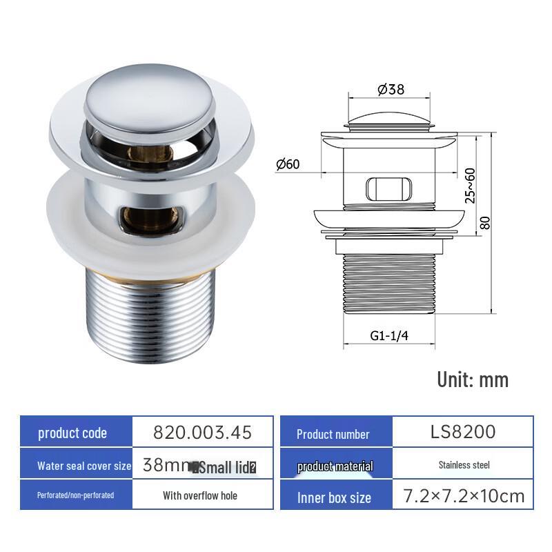 Всплывающая пробка для слива раковины Lan Tuan