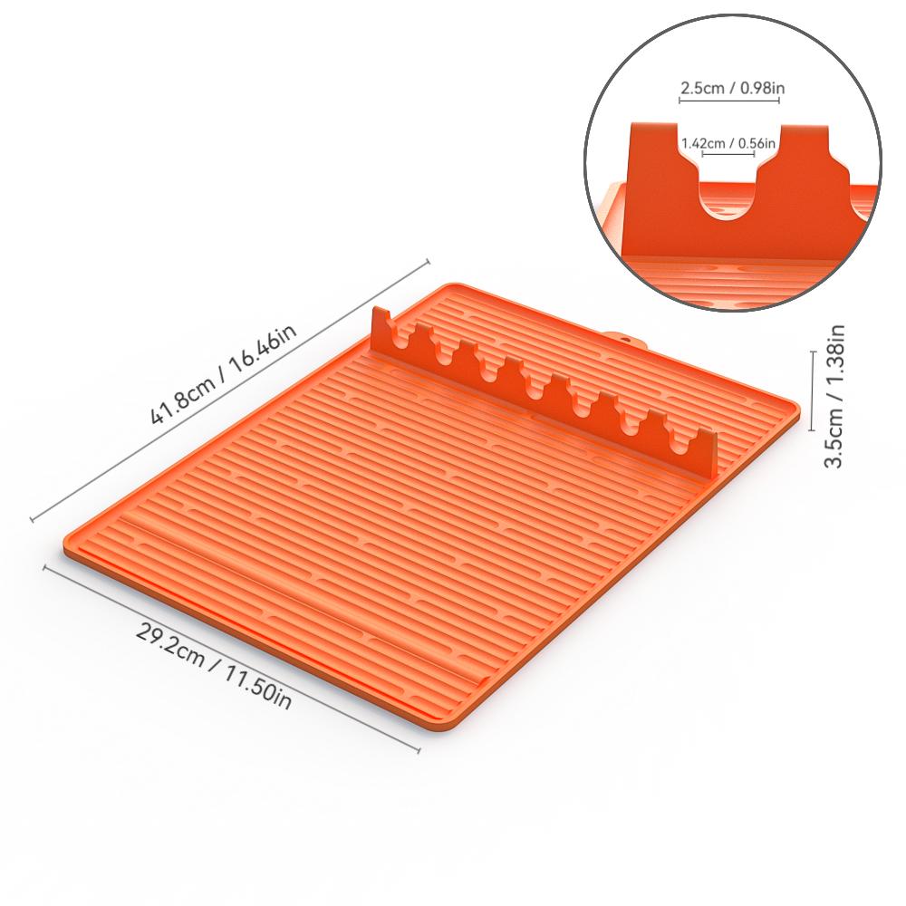 New Upgrade Silicone Grill Tool Mat for Resistant Spatula Pad BBQ Utensil Holder Griddle Side Rack Pad Kitchen Cooking