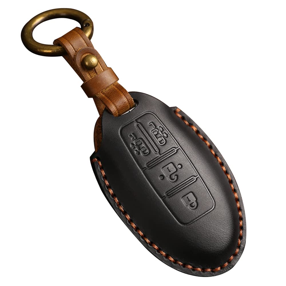 [Kinotaka] Compatible Nissan Genuine Leather Smart Key Case New Serena M чёрный