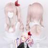 Akiyama Mizuki Parrucca Cosplay Capelli Sintetici 45cm Rosa Chiaro Donna Resistente al Calore Capelli Parrucche di Alta Qualità