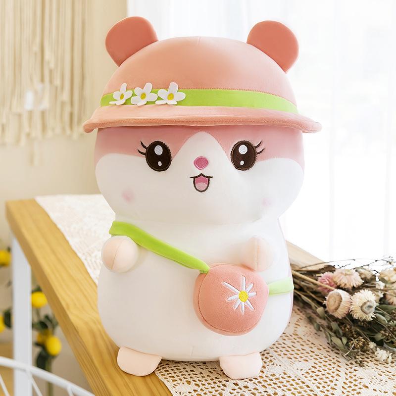 

New cute summer hamster plush throw pillow big doll mouse plush toy children and girls doll gift 45Cm (0.58kg) розовый