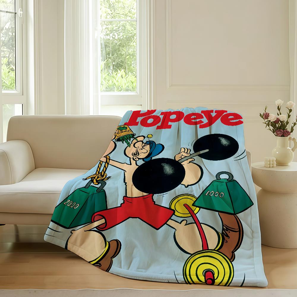 Klasická P-Popeye-S Silná Zábavná Deka Teplá Měkká Vhodná do Ložnice Pohovky Postele Obývacího Pokojíku Kanceláře Cestování Kempování Dárky