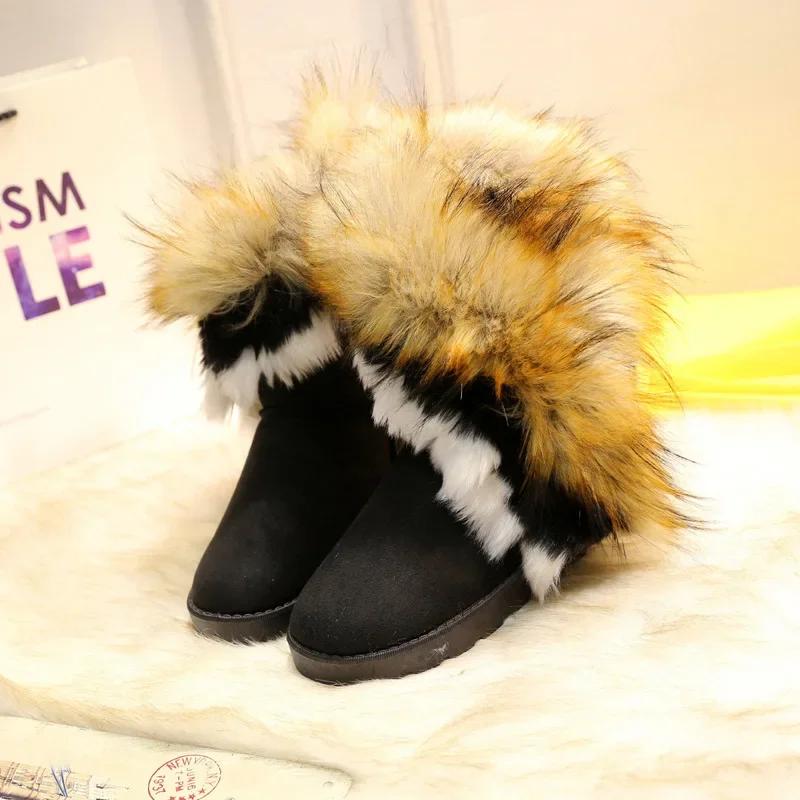 Fashion Winter 2024 New In Ladies Mid Calf Snow Boots Spring Autumn Pu Large Size Warm Comfortable and Elegant 39 Female Half High Shoes