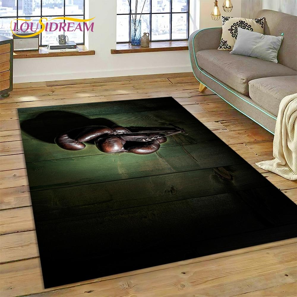 Boxing Gloves Boxer Fight Cartoon Rug Carpet for Living Room Bedroom Home Decor,Floor Mat Non-slip Decoration for Sofa Doormat