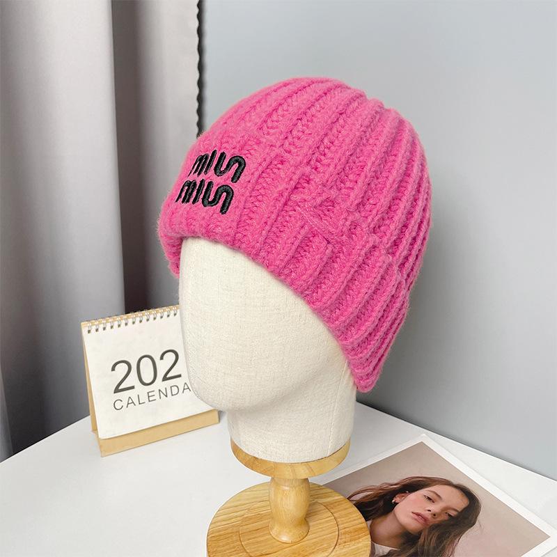 Korean Style All match Knitted Hat Warm Ear Protection Pullover Hat for Women Autumn and Winter Personalized Cold Hat Thickened Plush Hat Small Face