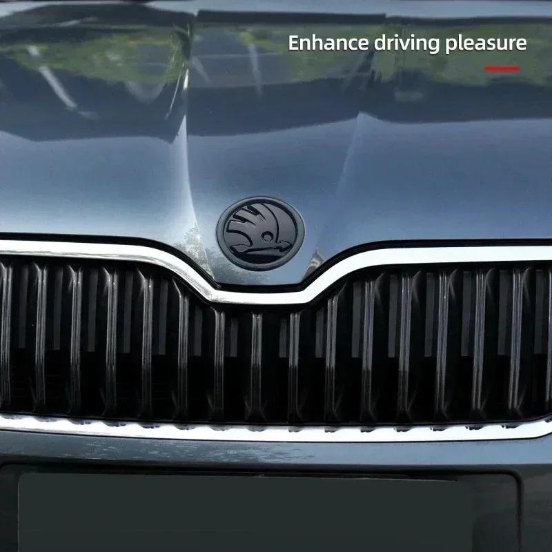 Car Sticker 2025 New 3D ABS 80/90mm Car Front Grille Trunk Logo Sticker For Skoda Octavia 2 3 A5 A7 Kodiaq Fabia Rapid 3 Karoq S