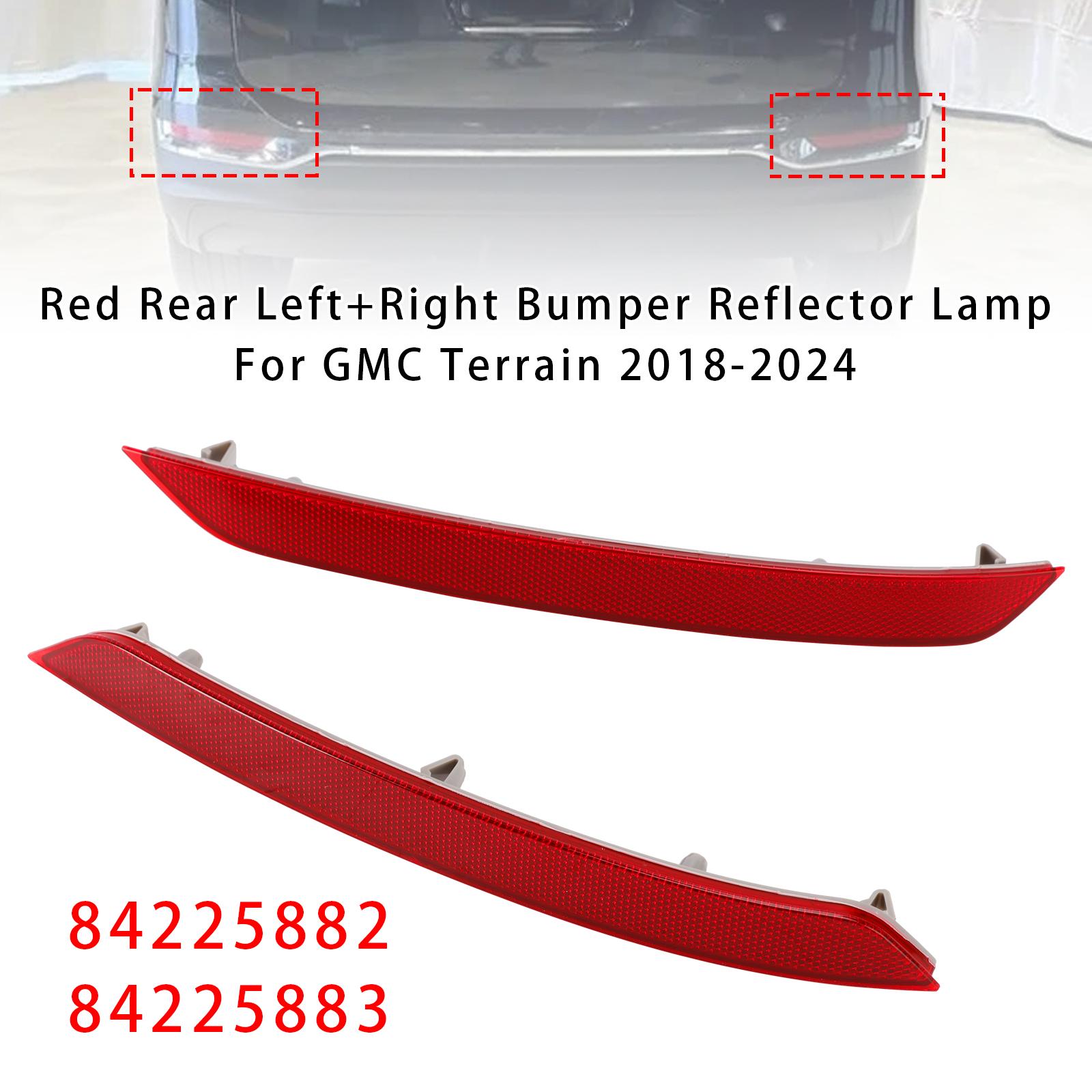 Red Rear Left+Right Bumper Reflector Lamp For GMC Terrain 2018-2024