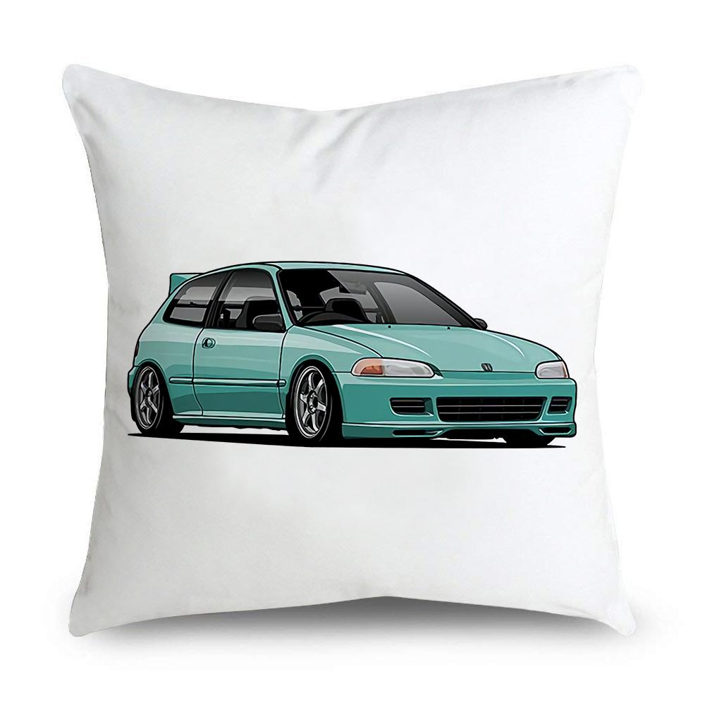 Car Pattern Printing Simple Pillowcase Classic Peach Skin Cushion Cover Pillowcase Home Sofa Car Seat Decoration Pillowcase