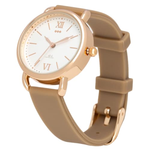 

Fieldwork Women s Analog Watch with Silicone Band, Nickel-Free, Brown, NF Mervy YM090-5