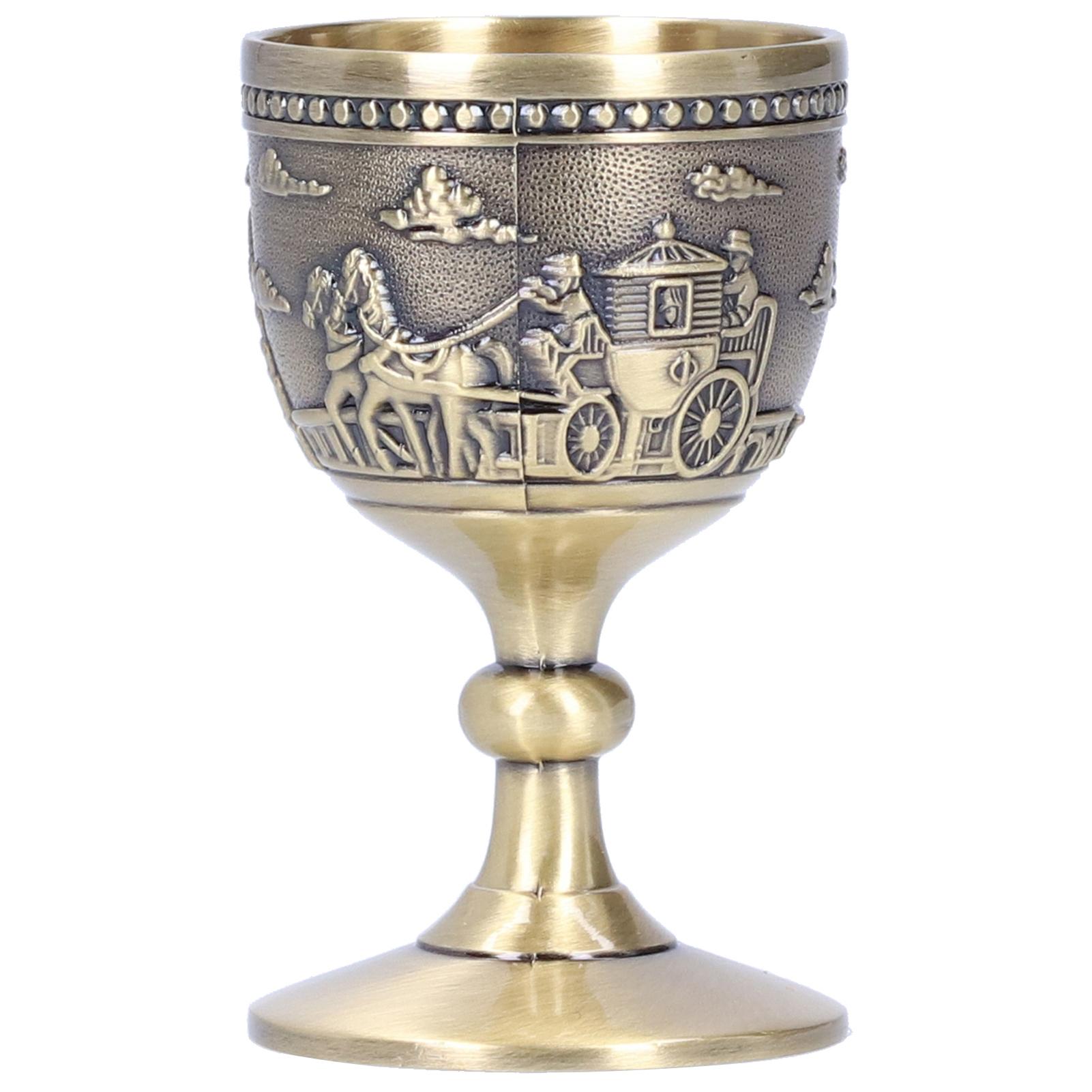 

Small Wine Cup Zinc Alloy Retro Handmade White Wine Goblet Vintage Home Ornament