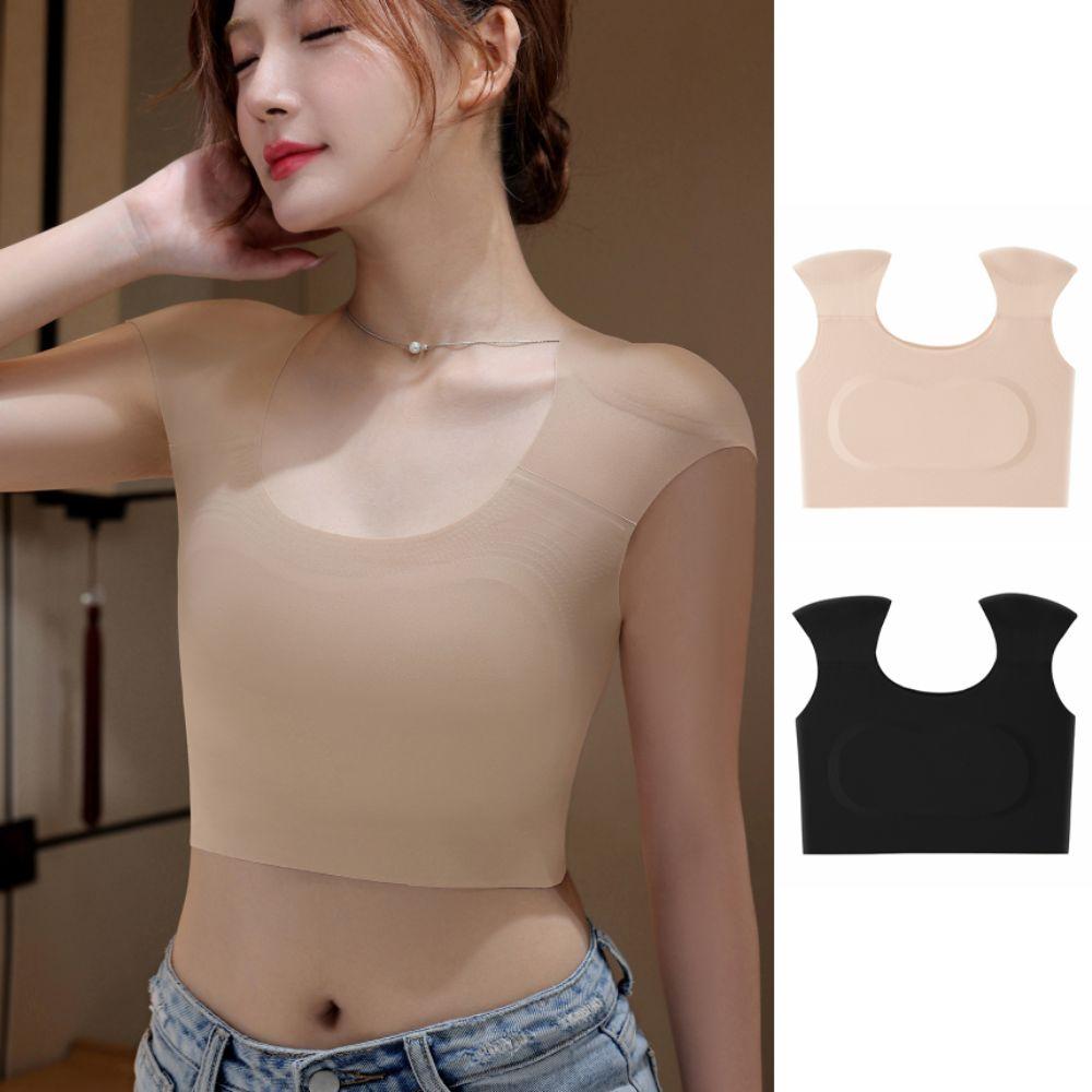 Seamless Shoulder Pad Vest Chest Binder Wireless Bra Comfortable Underwear for Women Body Shaping