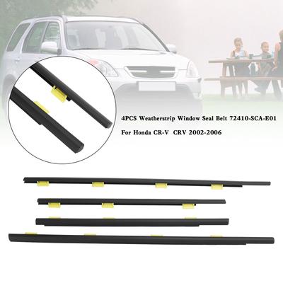 4PCS Weatherstrip Window Seal Belt 72410-SCA-E01 For Honda CR-V CRV 2002-2006
