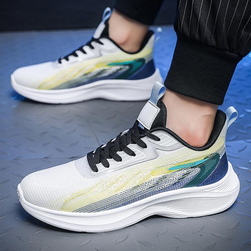 Large size summer thin fly-woven sneakers wide sole running shoes ultra-light and breathable mesh shoes 39
