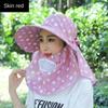 Anti-UV Bucket Hat Face Neck Protection Women's Ponytail Hat New Beach Cap  Outdoor Sports