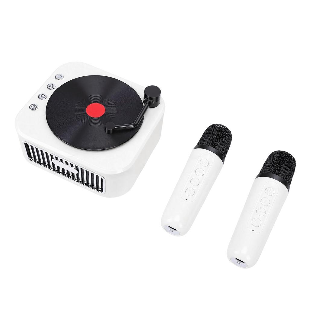 Mini Karaoke Machine Toy Kids Adults Boys Girls Portable Bluetooth Speaker with 2 Wireless Mics Home Party Outdoor
