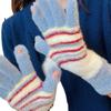 Warm Girl Knitted Gloves Plush Touch Screen Gloves Korean Five-fingered Gloves