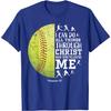 Softball I Can Do All Things Through Christ Graphic Tshirt Men Christian Faith Tee
