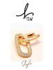 18K Gold Plated Geometric Hoop Earrings with Zircon Crystals