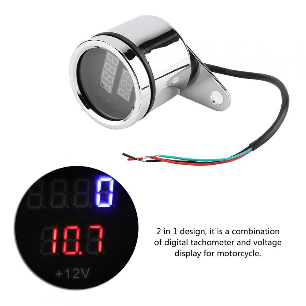 Yctze Tachometer Electronic Tachometer Tachometer Gauge Motorcycle Tachometer LED Tachometer Motorcycle Odometer Motorcycle Speedometer