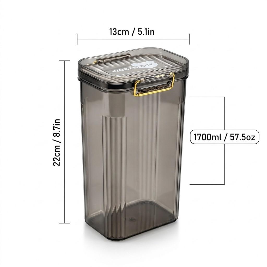 Airtight Food Storage Containers Fridge Stackable Clear PET Plastic Kitchen Jars Leakproof Pantry Organizer Cereal Pasta Coffee