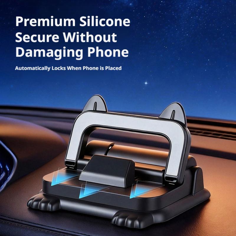 SEAMETAL Universal Dashboard Car Phone Holder 360° Rotation Stable Car Phone Mount With Parking Number Plate Smartphone Navigation Holder