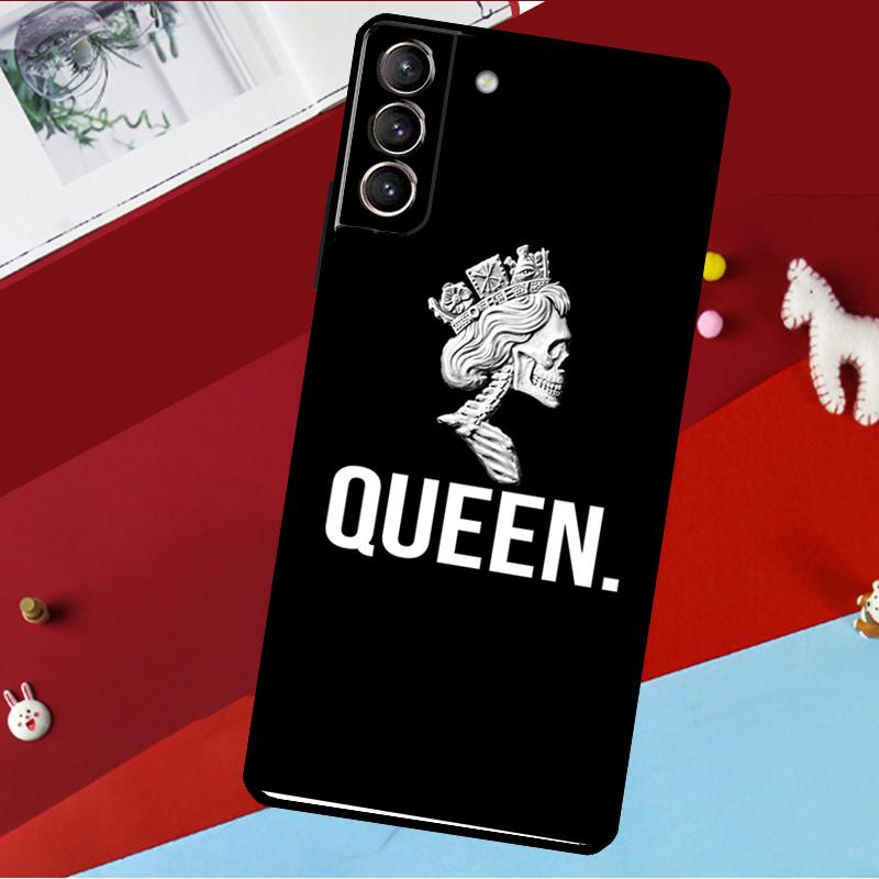 Cute King Queen Crown Funda For Samsung Galaxy S26 S25 S24 S21 S22 S23 Ultra S10 Plus S20 FE S25 FE Phone Case