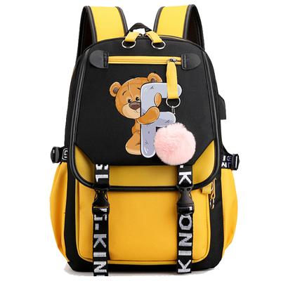 Canvas Printing 26 English Letters Student School Bag Backpack Outdoor Teenage Girl Bookbag Laptop Travel Rucksack