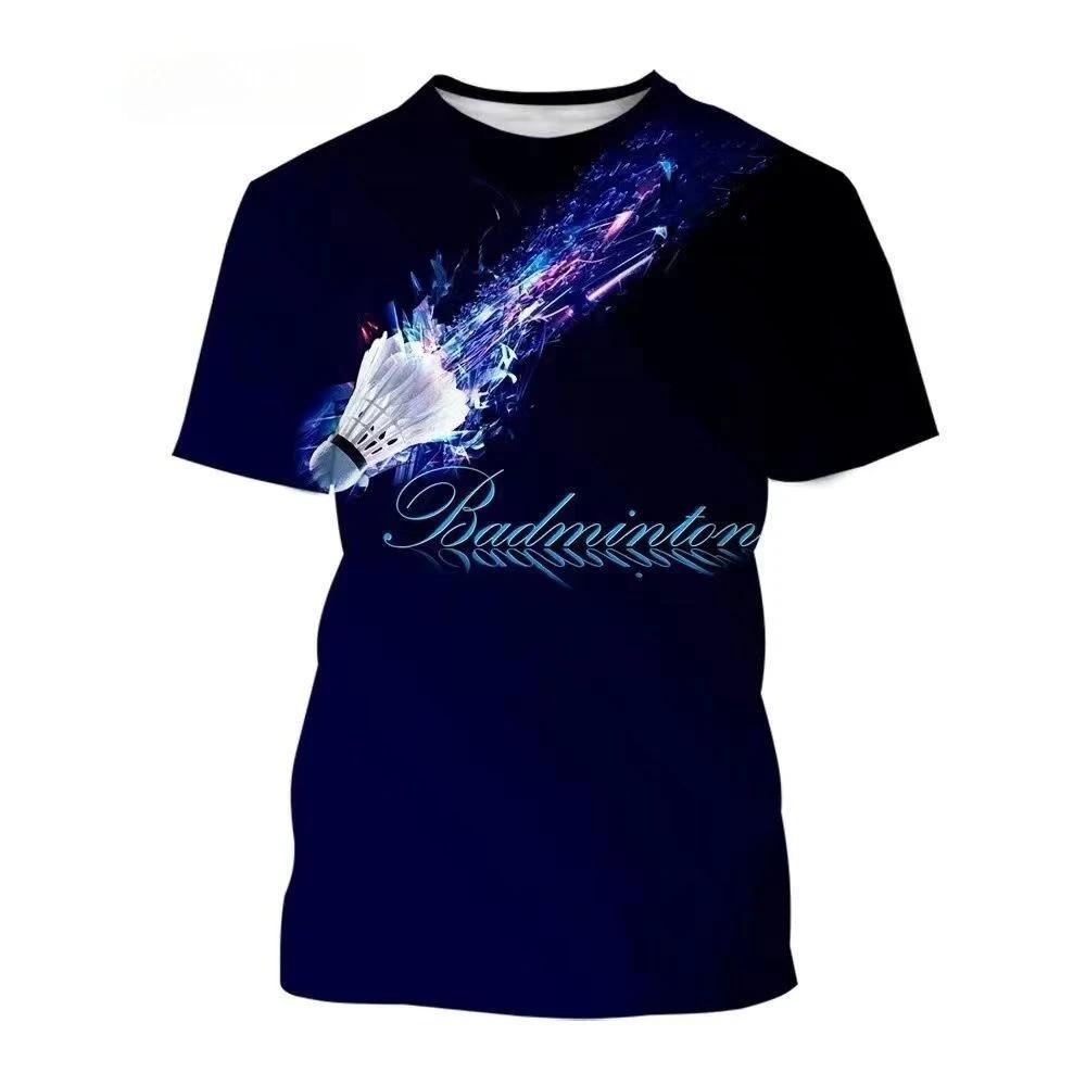 The 3D Printed Short-sleeved T-shirts for Men's and Women's Badminton In Summer Are Fashionable, Comfortable and Cool
