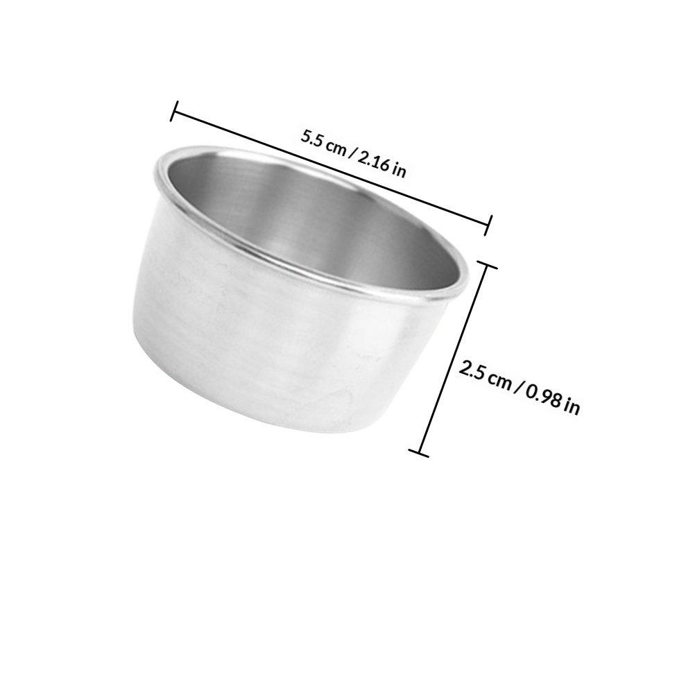 2Pcs Stainless Steel Small Sauce Cups for Steak Sauces Dipping Condiments Home Kitchen Barbecue Hotel Use Multi-Function