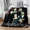 EvaneScence Band Retro Printed Fashion Warm Blanket Flannel Blanket Bed Linings Home Travel Birthday Gift