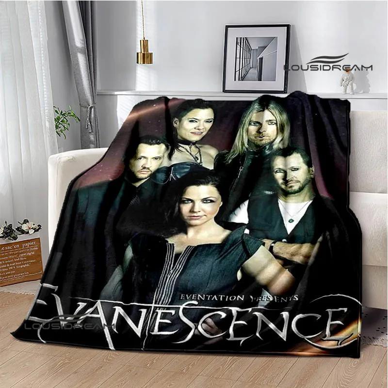 EvaneScence Band Retro Printed Fashion Warm Blanket Flannel Blanket Bed Linings Home Travel Birthday Gift