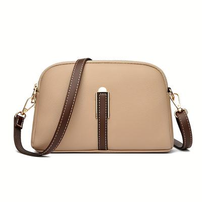 Women's Mini Crossbody Bag Fashion PU Leather Purse Multi Layer Shoulder Bag with Double Zipper