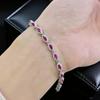 Elegant Ruby & Sapphire Marquise Bracelet - Simple Red Corundum Design