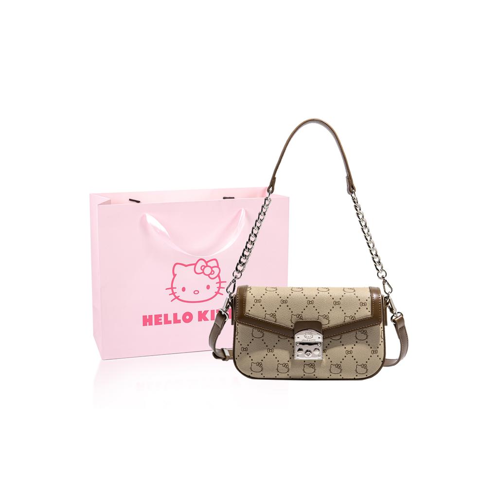 New Sanrio Hello Kitty PU Shoulder Bag Regular Women's Ecru/Khaki/Coffee SHHF41410