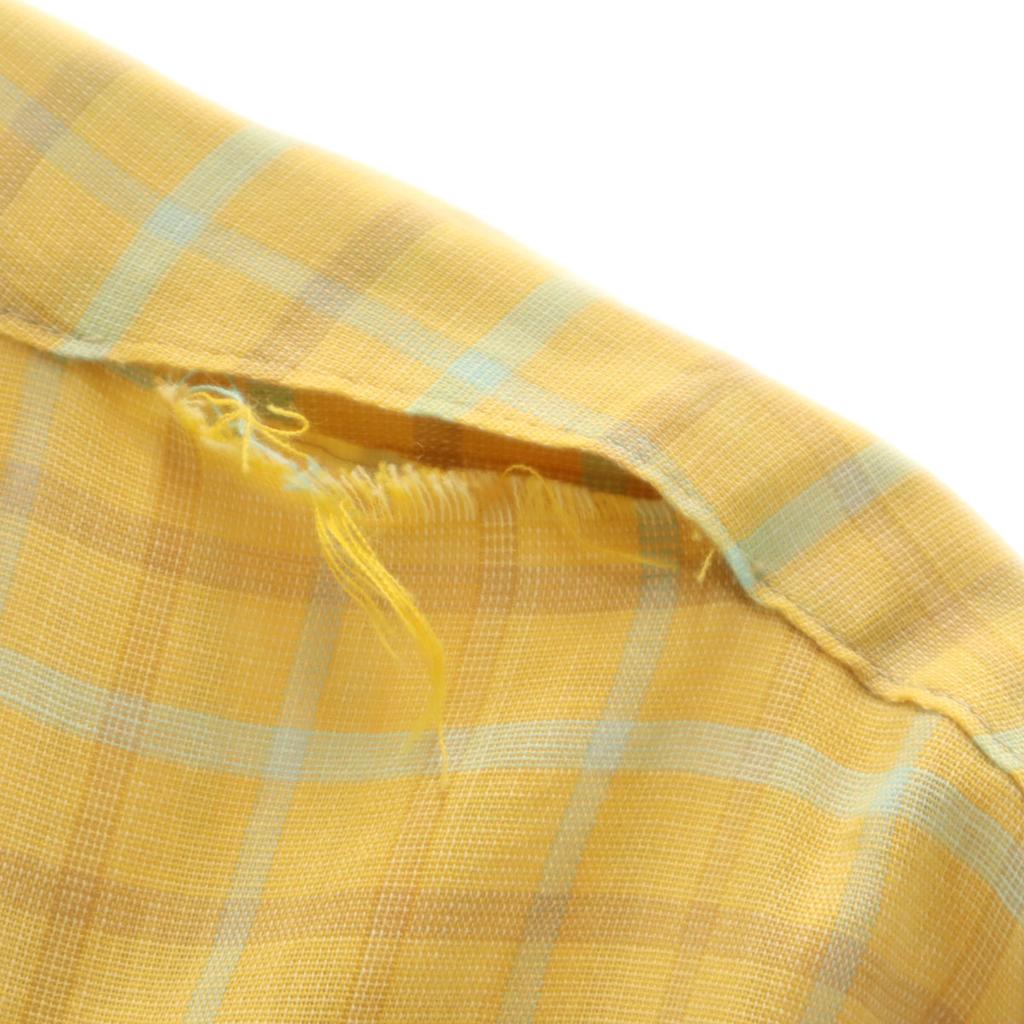 Stephens 60s Vintage Check Pattern Short Sleeve Shirt XL Yellow Men's Used