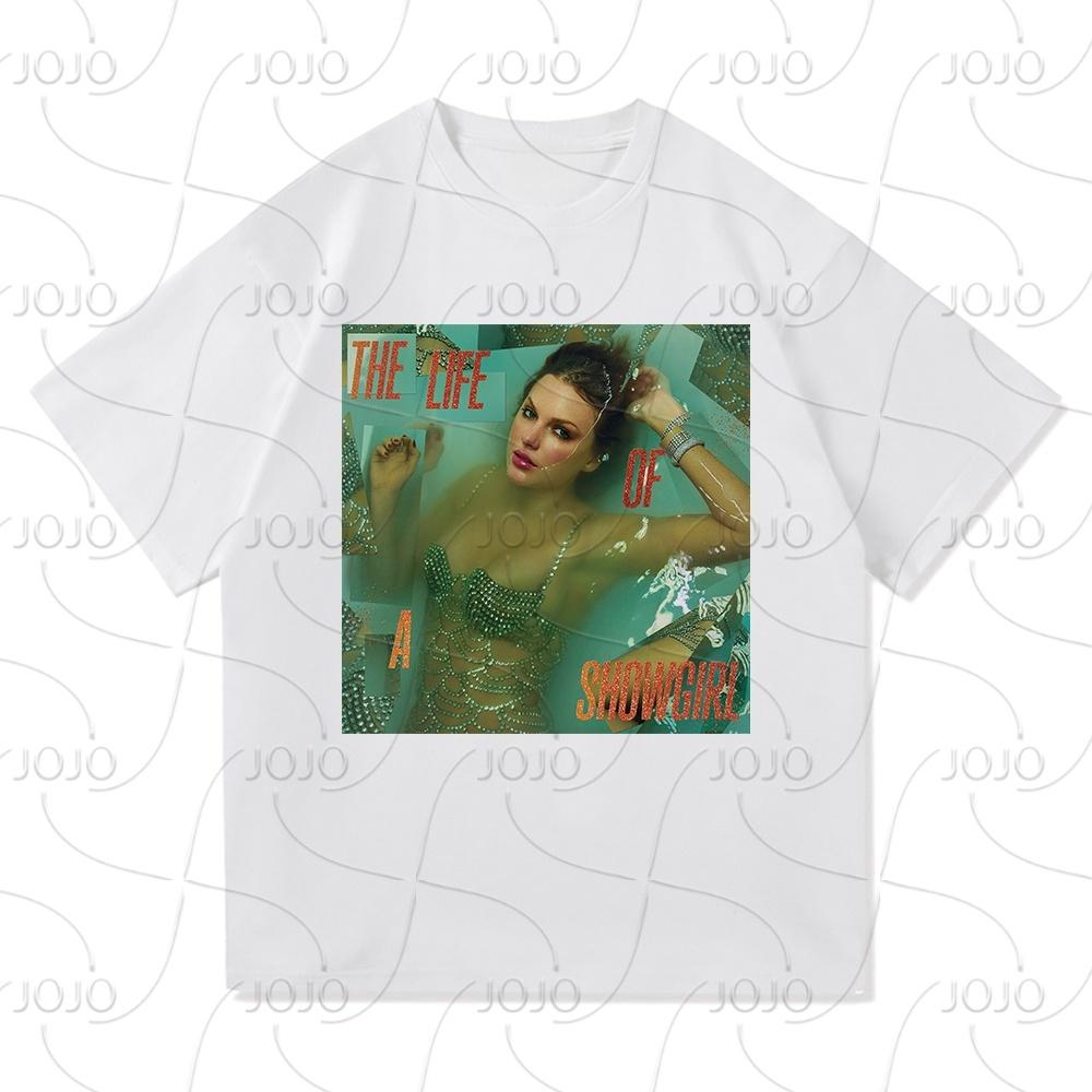 2025 The Life of A Show Girl Tylor s New Album T Shirt 2025 New Fashion Men/women Clothing Vintage Harajuku Clothes T-shirts S