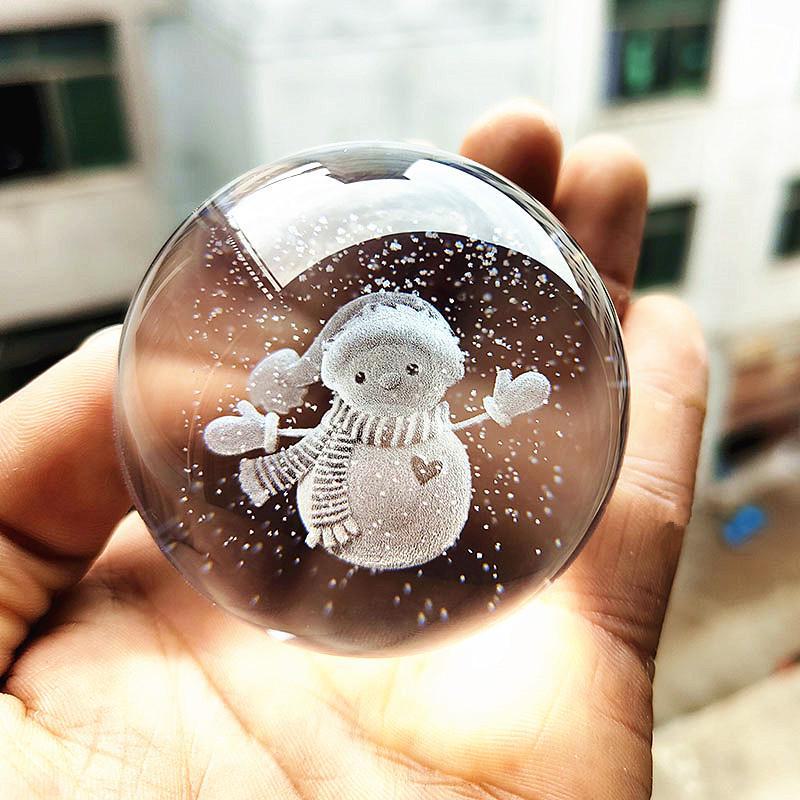 "40 Crystal Ball Ornaments: Rainy Day Clouds, Sun, Galaxy Design - Laser Engraved Cube for Home Decor and Gifts"