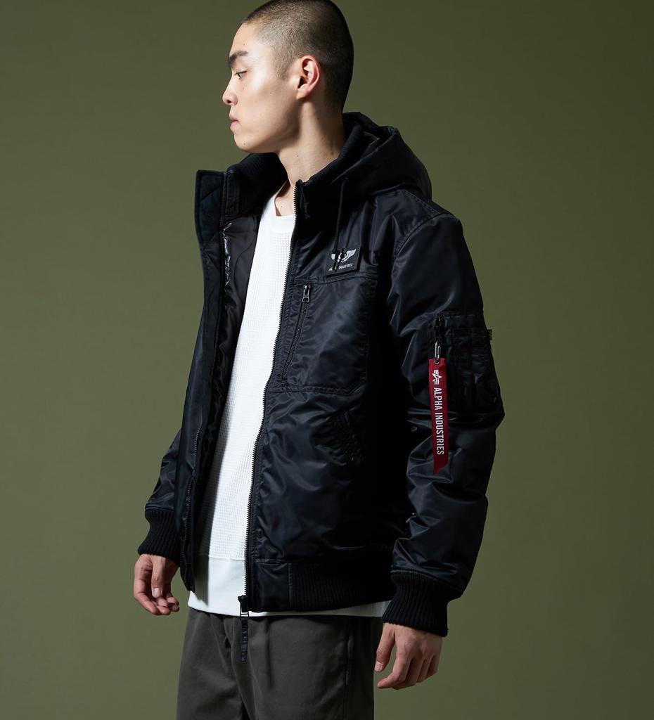 Alpha Industries TA1716 Hooded Rib Jacket In Black Camo Men's