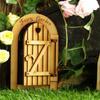 Miniature Fairy Gnome Door Figurines Vintage Wooden Elf Home Fairy Elf Door Kit For Yard Art Garden Tree Sculpture Statues Decor