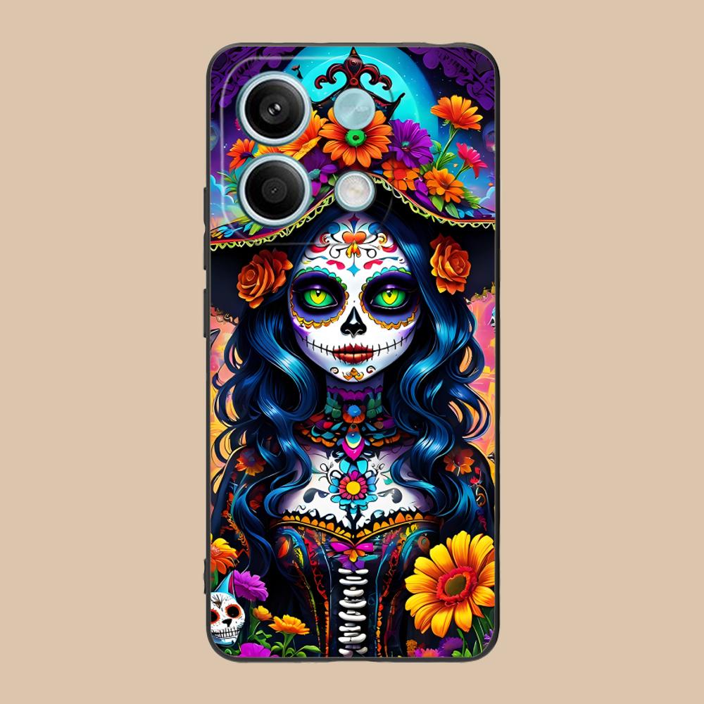 

Day of the Dead Matte TPU Mobile Phone Case for Xiaomi 15 14 13 12 Mi 11 T Ultra Lite Pro S X 5G Colorful Printing Cover Xiaomi 11T Pro