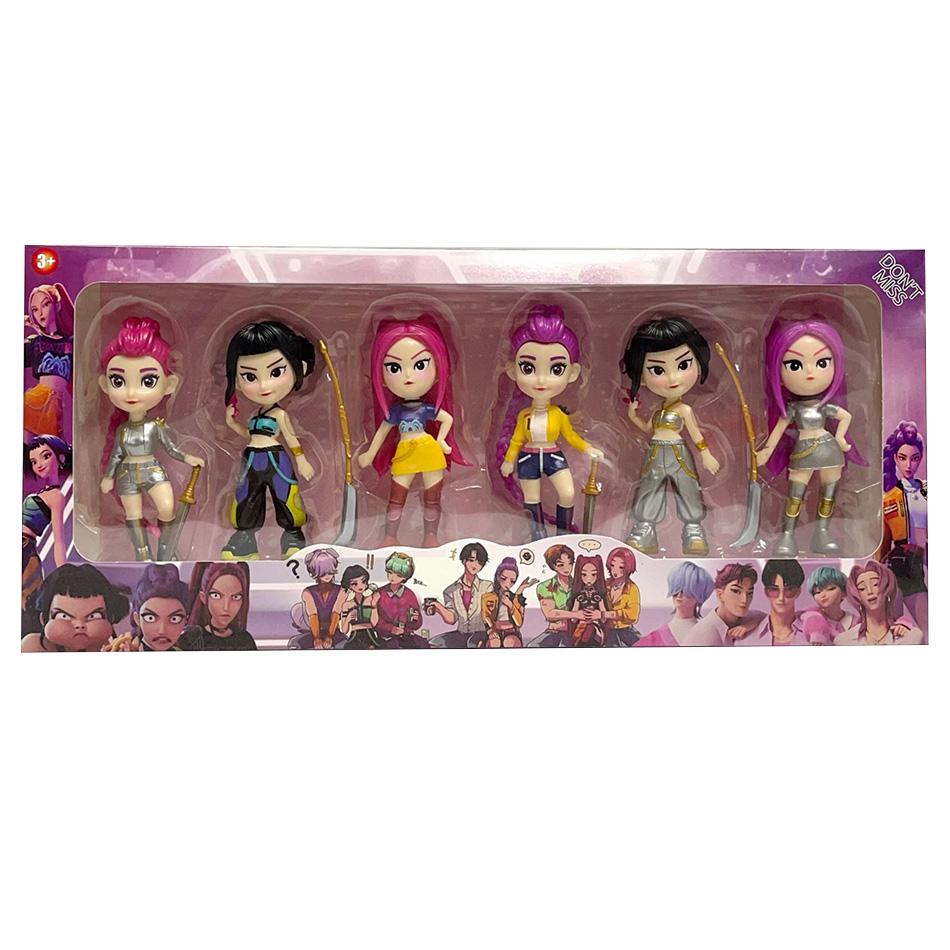 6pcs/Set Kpop Demon Hunters Action Figures Set Derpy Tiger Rumi Mira Zoey Sussy Dolls Collectible Figurines for Fans Christmas