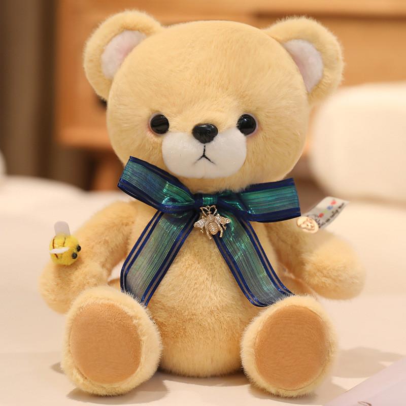 

Bow Decoration Cute Deer And Bear Plush Toy Doll For Room Decoration And Gift YellowBear