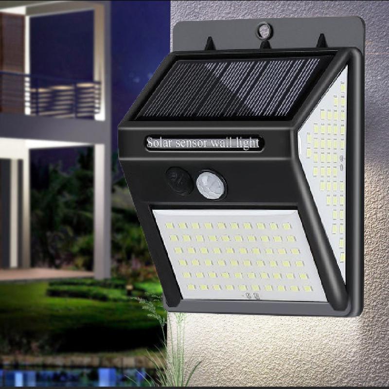 Security 140led Solar Light Outdoor Motion Sensor Lamp For Garden Courtyard Wall
